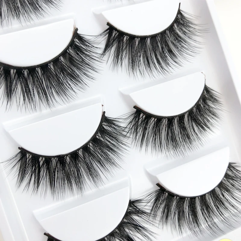 Вспышка девушка 5 пар 5D натуральные ресницы 100% норковые макияж Индивидуальные