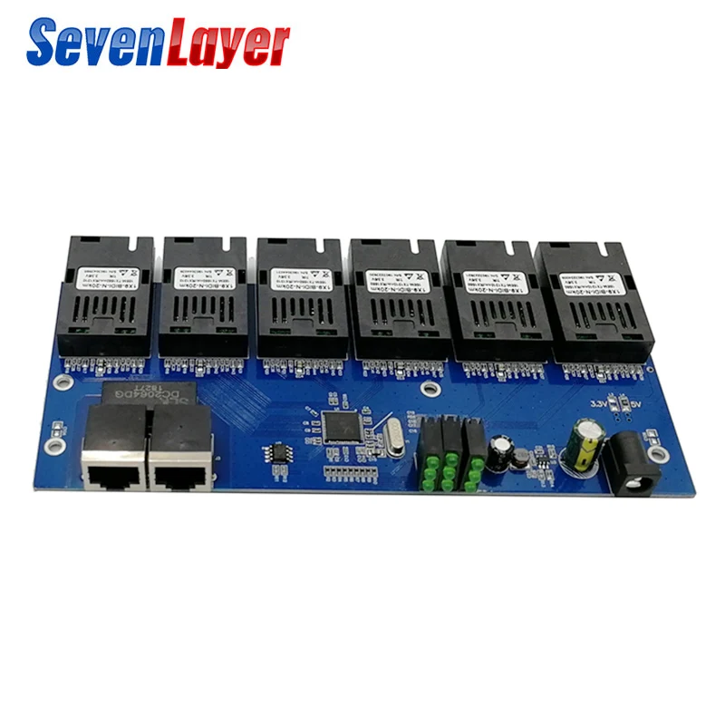 10/100M 2 RJ45 6 155 м SC волокно Порты и разъёмы Fast Ethernet конвертер 20 км Ethernet волоконно-оптический медиа конвертер PCBA