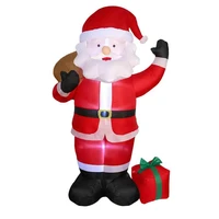 indoor outdoor garden christmas decorations 6ft natal inflatables santa claus with led lights