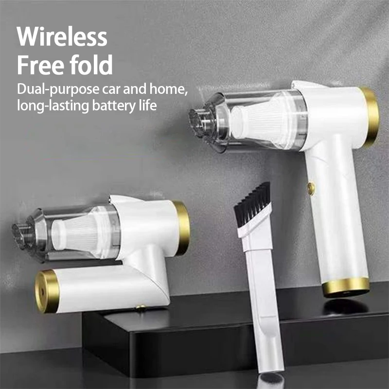 

Автомобильный беспроводной складной пылесос Q8, Мощное всасывание, портативный автомобильный пылесос со светодиодный Ной подсветкой, 3 в 1, в...