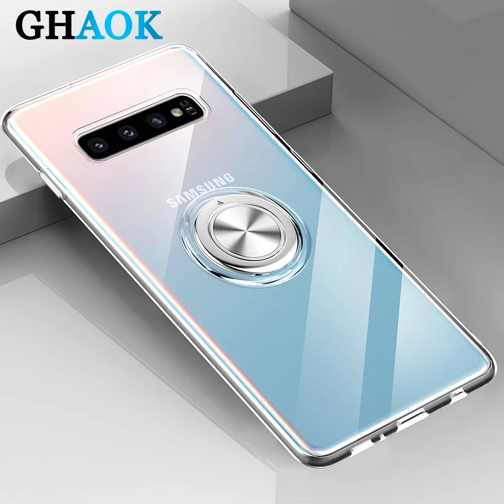 

Phone Case For Samsung Galaxy Note 20 Ultra S21 S22 Plus Note 10 9 S10 S8 S9 Plus Soft Silicone Magnetic Ring Holder Cover Gift