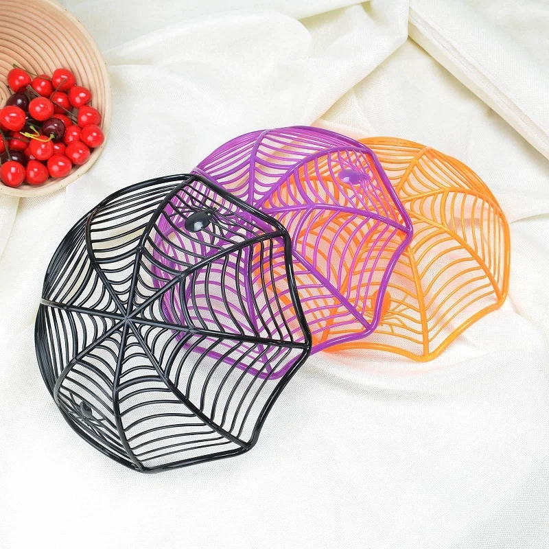 Хэллоуин фрукты чаша паук конфеты Корзина черный оранжевый фиолетовый коробка