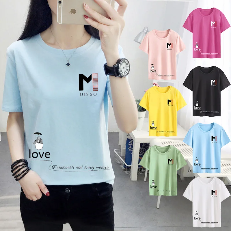 

Short-sleeved t-shirt women 2022 summer style girls' bottoming Printed Tops New Loose Casual Elegant Ladies Tops