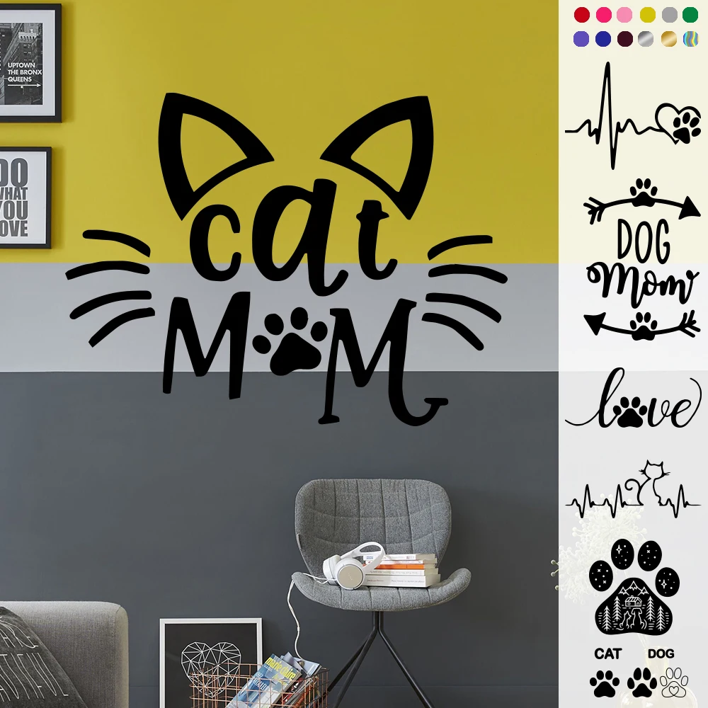 Креативные наклейки на стену cat собака Декор для дома гостиной ПВХ съемное