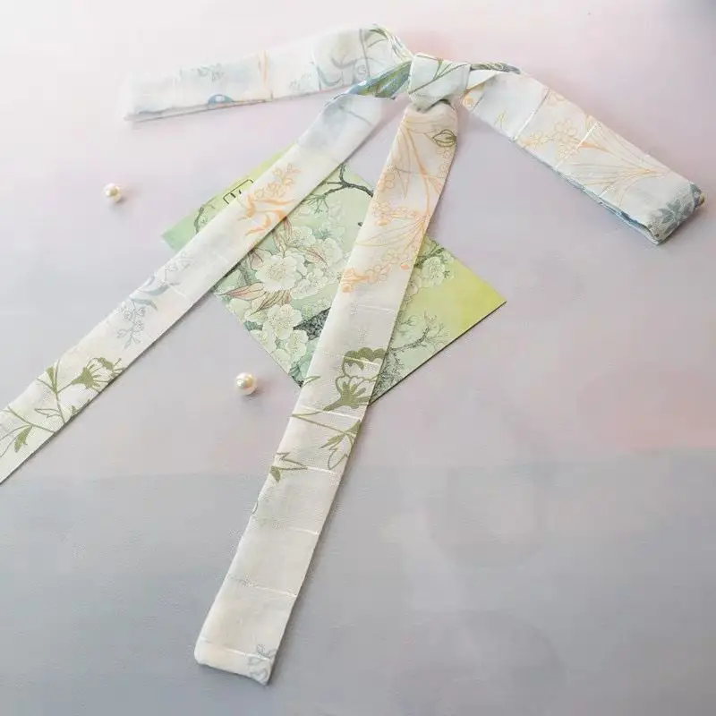 1 high quality Chiffon Antique hanfu cos hair band costume studio cranes printing hair rope hair restoring ancient ways - Цвет: 1