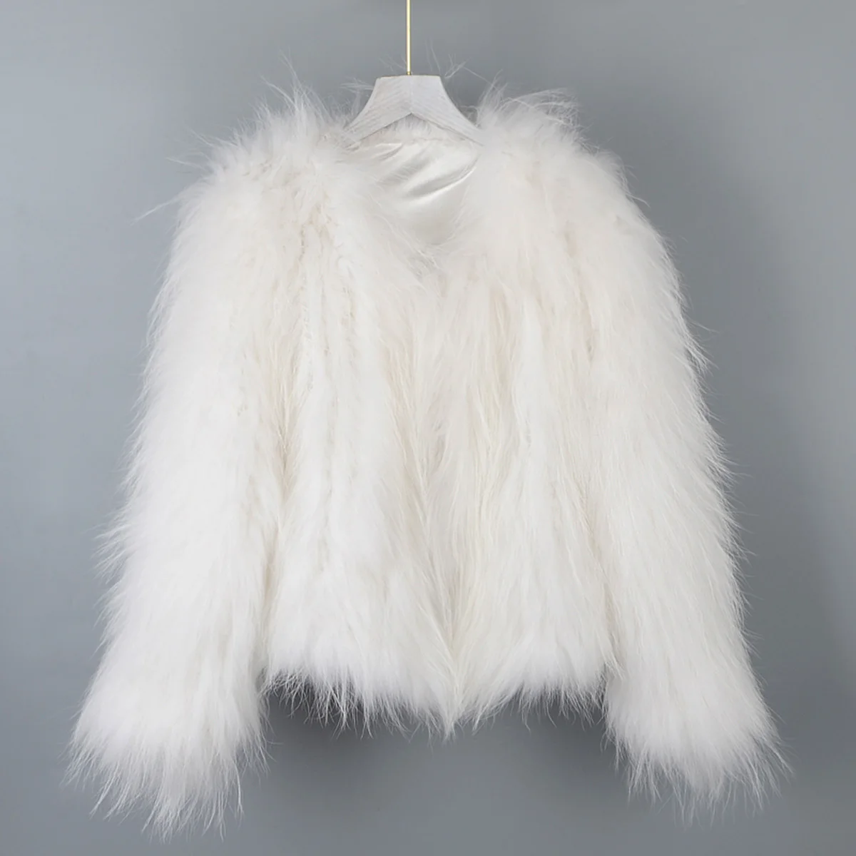 100% fur real raccoon fur woven jacket natural female warmth young fur jacket animal fur casual jacket winter