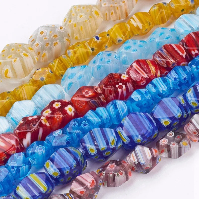 10 нитей смешанных цветов ручная работа миллефиори стекло куб из