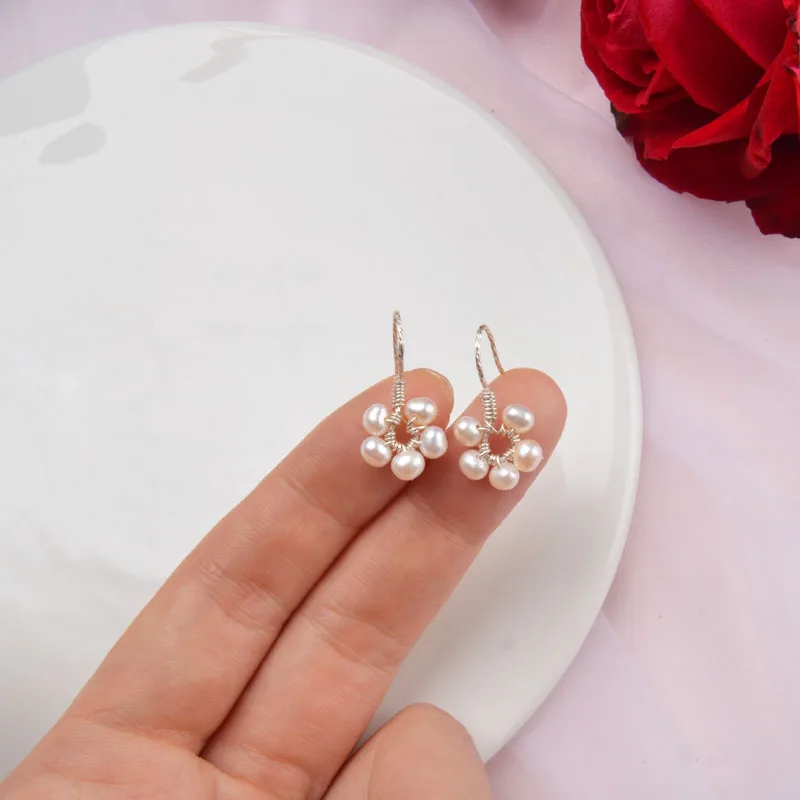 Женские серьги из серебра с натуральным пресноводным жемчугом | Украшения и