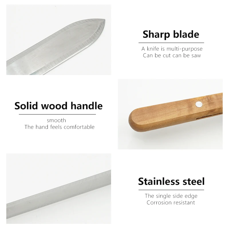 Ультратонкий скребок из нержавеющей стали с деревянной ручкой для пчеловодства |