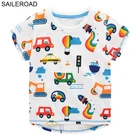 SAILEROAD Car  Rocket Print Baby Boys Футболки Лето Новый Дети С Коротким Рукавом 100% Хлопок Детская Одежда Детские Топы Тис