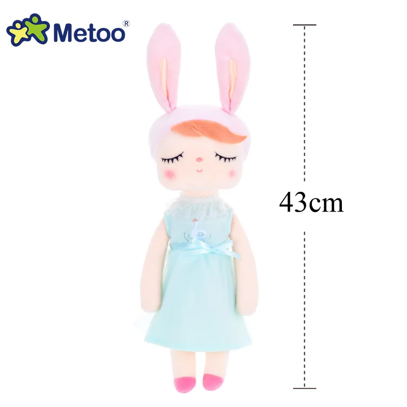 43cm Lace blue Metoo кукла Анджела мягкий Игрушечный Кролик мягкие Животные плюшевые игрушки «кролик» Фруктовые Куклы для детей детская одежда для девочек и мальчиков рождественские подарки на день рождения - Цвет: 43cm Lace blue