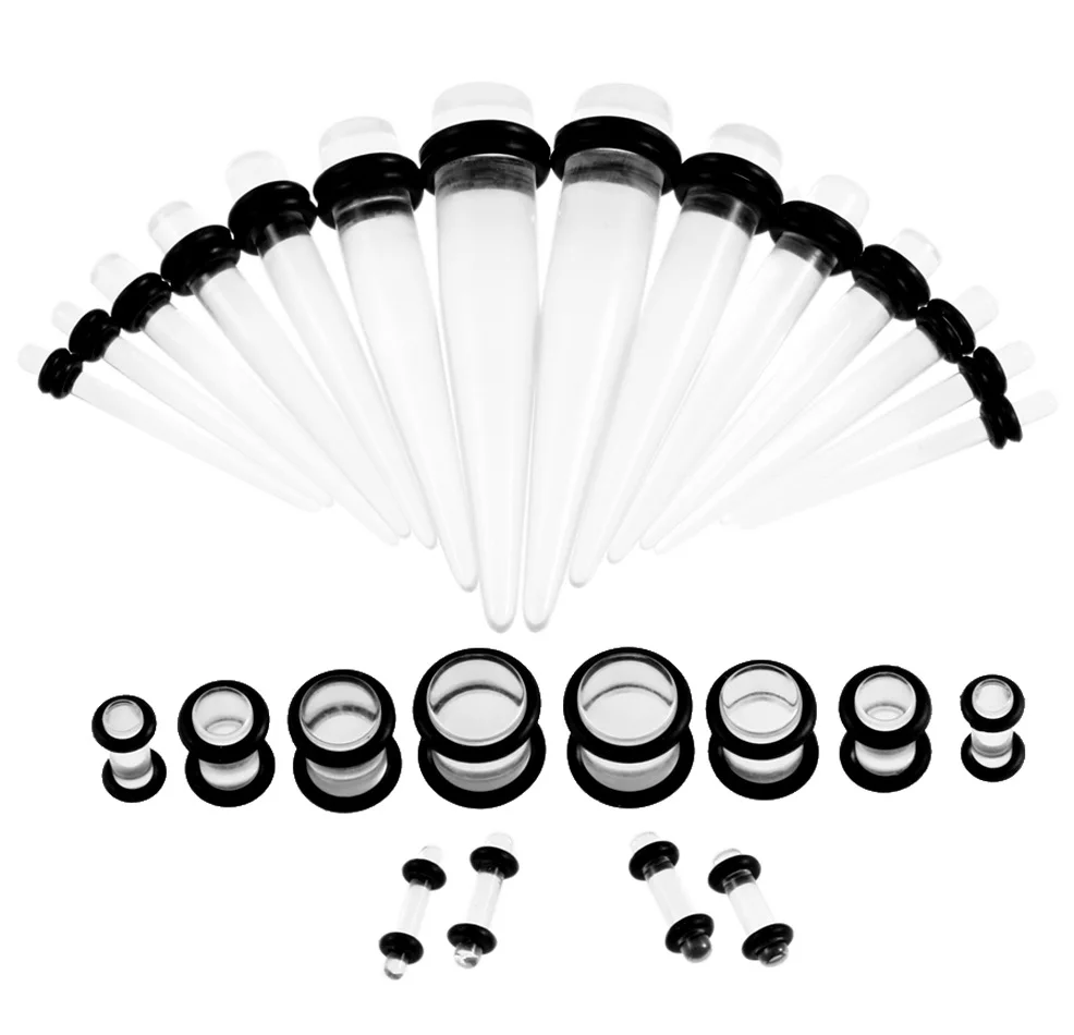 

A Set Industrial Piercing Acrylic Top Quality Simple Stainless Steel Polyvinyl Chlorid Earring Color Cochlear Shape Jewelry