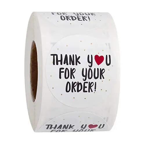 

Thank You for Your Order Stickers Round Adhesive Labels,500 Per Roll,Decorative Sealing Stickers for Christmas Gifts, Wedding