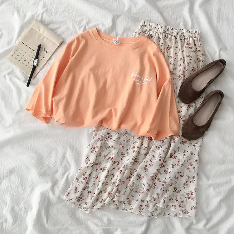 Женский костюм Лето 2020 Женская обувь в Корейском стиле новый комплект одежды