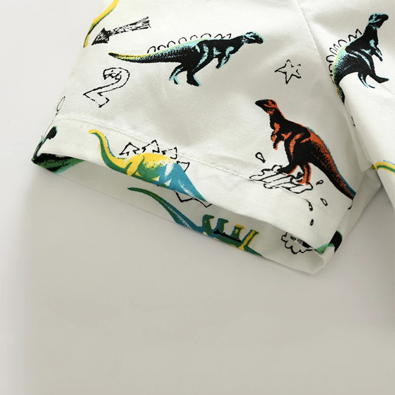 Новая детская рубашка с короткими рукавами для мальчиков модная повседневная