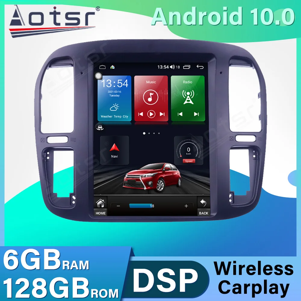 Автомобильный радиоприемник Tesla для Lexus LX470 2002-2007 Toyota Land Cruiser LC200 1992-2002 Android
