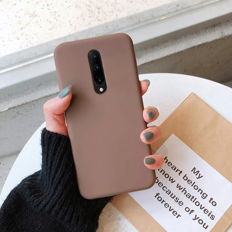 Coffee Тонкий чехол для oneplus 7 pro, Мягкий Силиконовый ТПУ матовый чехол для oneplus 6t 5 t, защитный чехол для one plus 6, чехол в виде ракушки - Color: Coffee