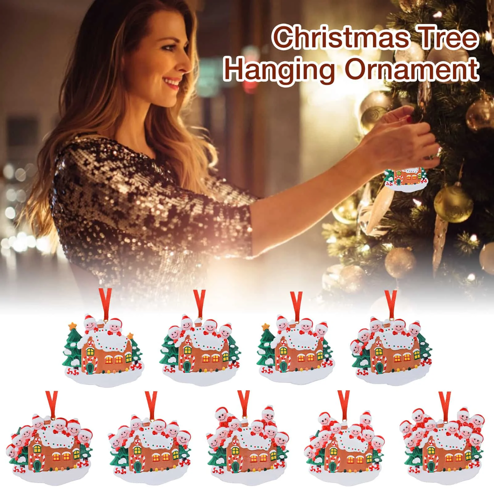 2021 Christmas Ornament Family DIY Name Blessings Pottery Snowman Pendant Santa Claus Decorations For Home | Дом и сад