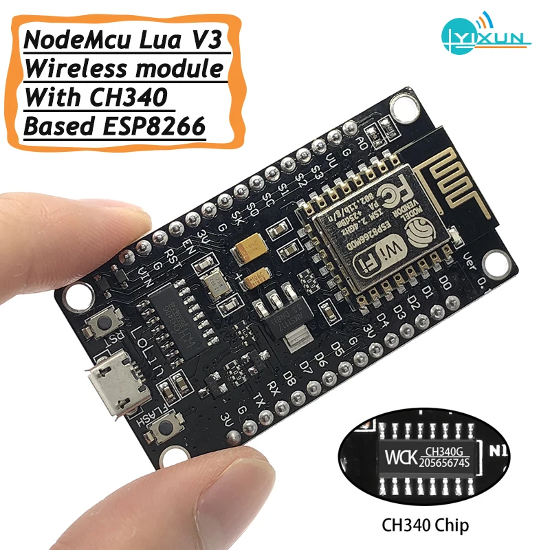 

WIFI IOT development board based ESP8266, NodeMcu Lua V3 Wireless module with CH340, Serial port wifi module with pcb Antenna