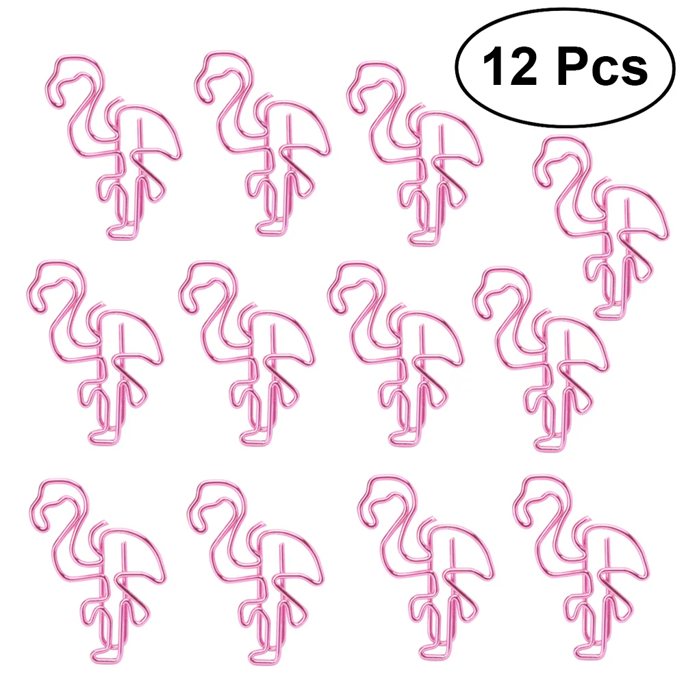 

12pcs Paper Clips Metal File Note Mark Clips for Home Office School )
