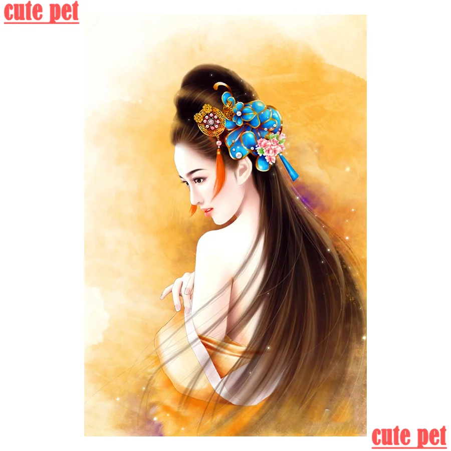 Милый ПЭТ 5d алмазная картина diy головоломка полный Диамант Японская женщина