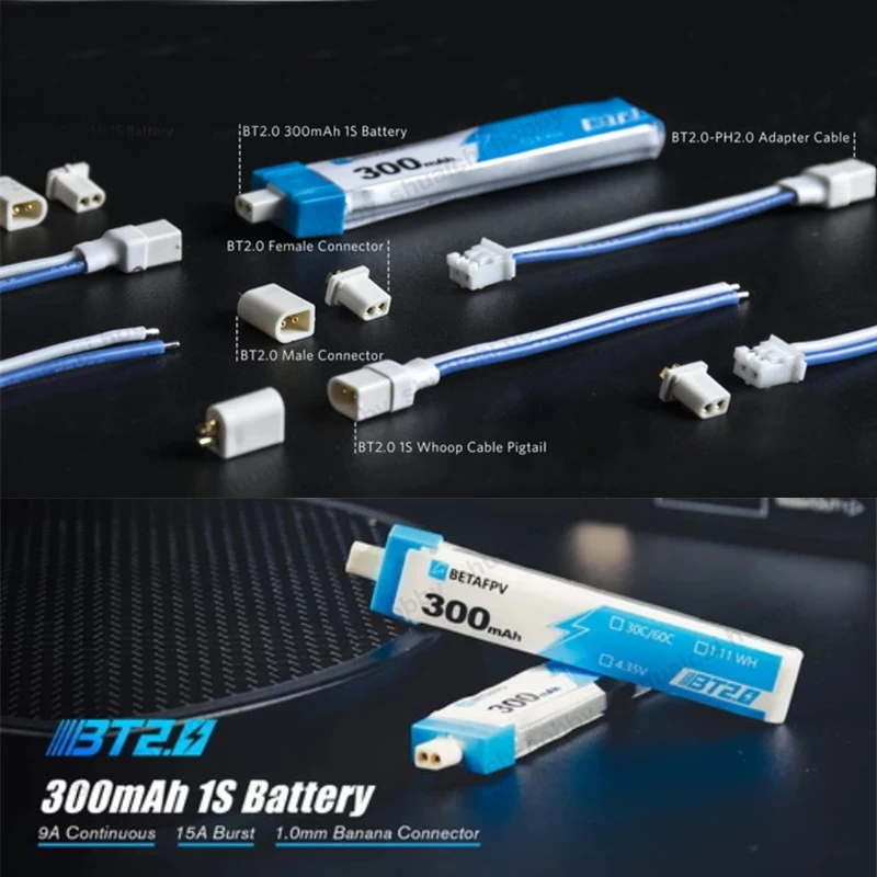 BETAFPV-conector macho hembra BT2.0 9A, enchufe de bater&iacute;a de alta corriente para Motor de cepillo interior 1S, peque&ntilde;o Dron Whoop, 10 Uds.-3