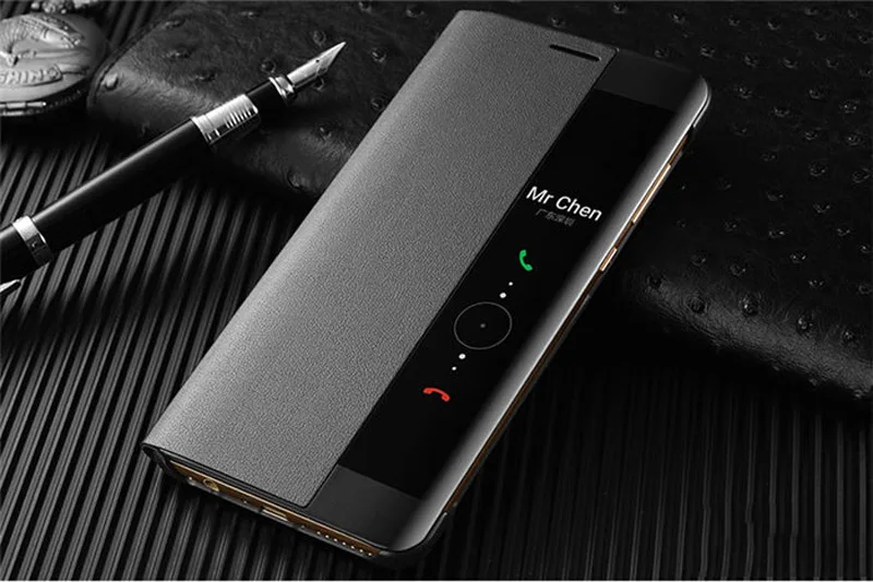 Серый Роскошный Ультратонкий смарт-Флип PU чехол защитный чехол s для huawei P10 5,1 P10 Plus 5,5 дюймов mate 20 30X9 10 P30 P20 Pro - Цвет: Серый
