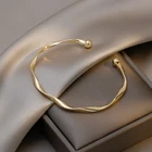 Простой Панк Металлический большой толстый браслет-цепочка женский ретро геометрический металлический закрученный браслет-цепочка модные украшения
