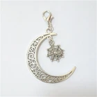 2 шт., очарование Луны, Cobweb Planner Charm, Crescent Moon Clip on Charm, Hollow Moon, Spider Web Charm