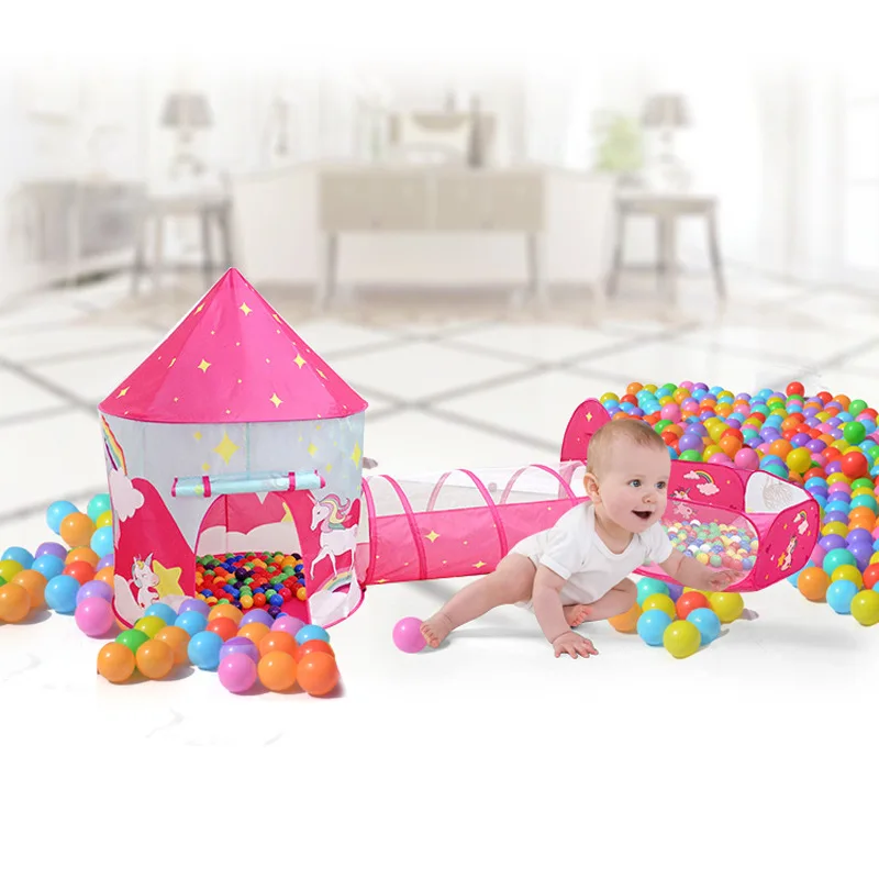 Детская палатка 3 шт. домик для игр с единорогом портативная складная девочек