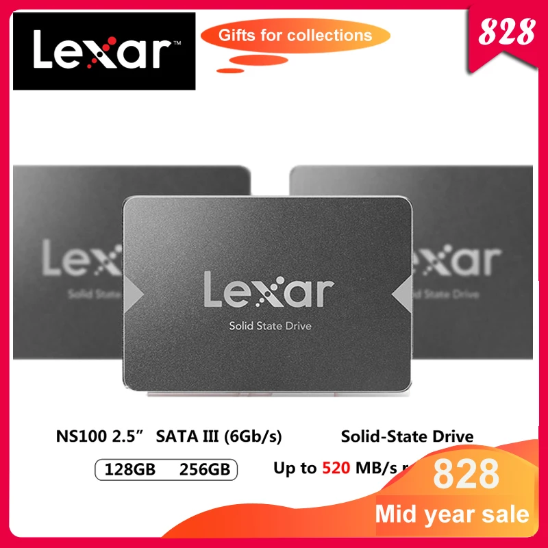 100% оригинальный лексар NS100 твердый ssd жесткий диск 128GB 256GB 512GB Sata 3 5 дюйма 6GB / s