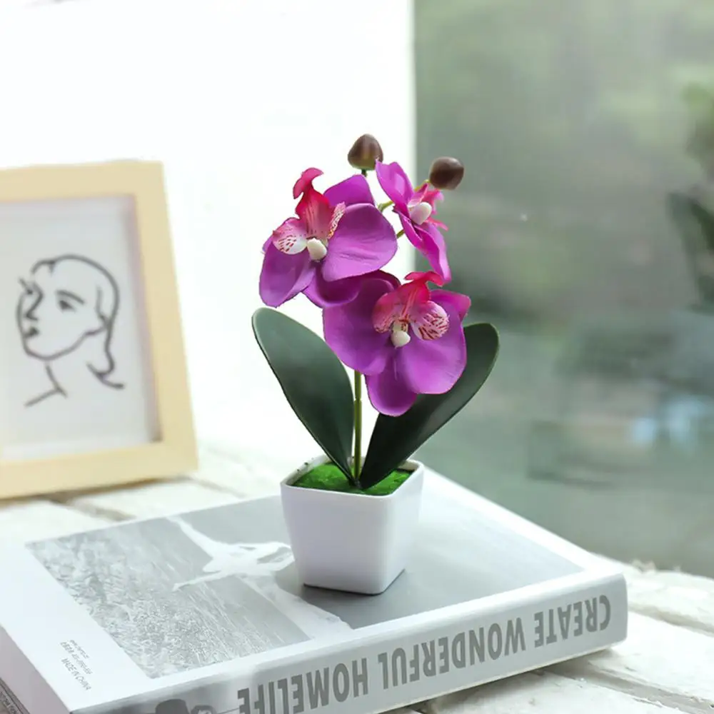 Имитация бабочки орхидеи искусственные декоративные цветы с цветочным горшком растения украшения для дома