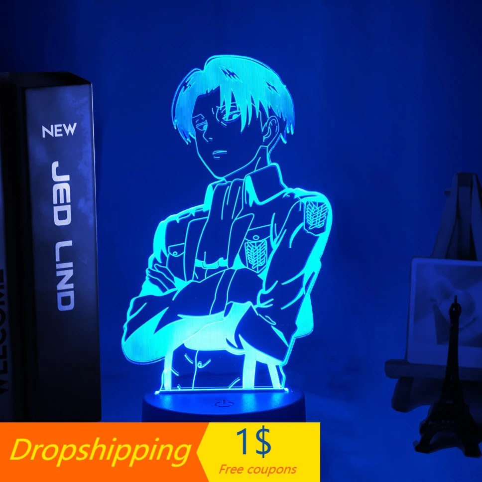 Акриловая настольная лампа аниме атака на титанов для домашнего декора комнаты