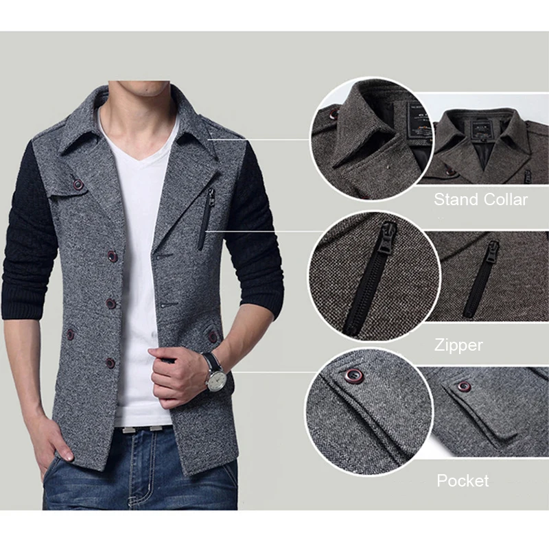 

DIMUSI Mens Jackets Male Casual Outwear Mid-Long Windbreker Coats Mens Cotton Warm Overcoat Men Trench Coat Clothing 4XL,YA775