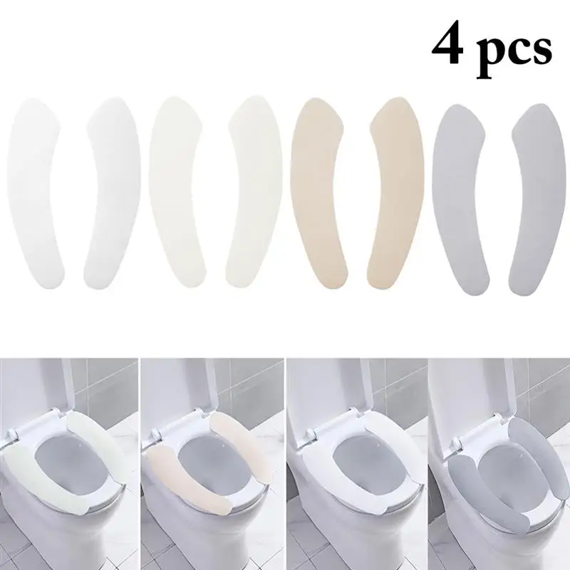 

4PCS Toilet Pad Covers Washable Reusable Toilet Seat Covers Cushion Pastes for Home