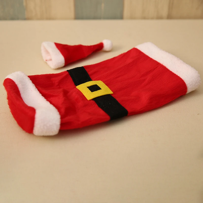 2020 Рождественская вечеринка украшение красное вино бутылка вязаная куртка