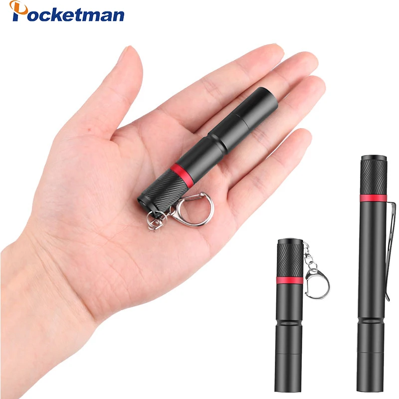 Яркая портативная ручка-брелок фонарик карманный светодиодный ручка-зажим