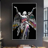graffiti art michelangelo renaissance david statue canvas paintings posters and prints wall art pictures for home decoration