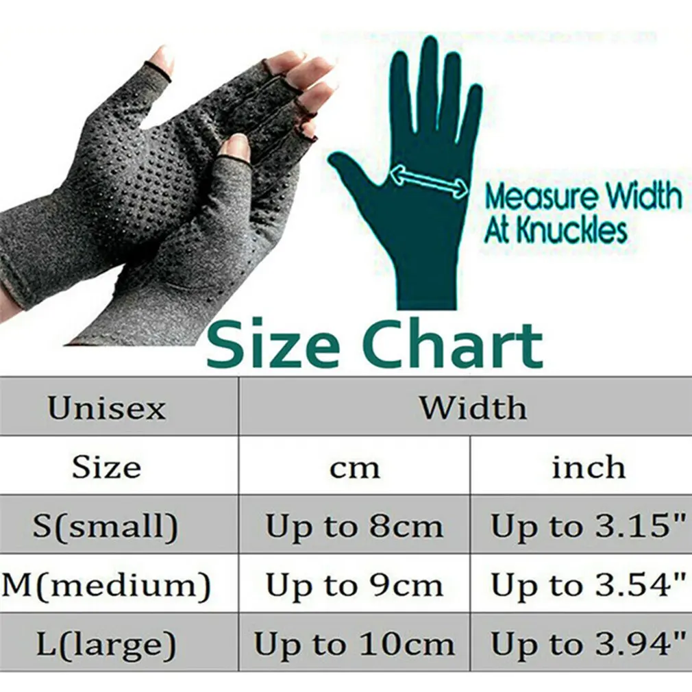 

Arthritis Compression Gloves Non-slip Breathable Nursing Half-finger Gloves Rehabilitation Training to Relieve Pain