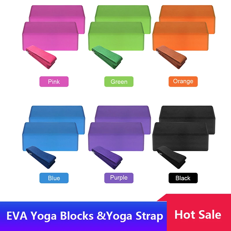 

EVA Yoga Block Set Exercise Workout Fitness Brick Bolster Stretch Belt Aid Gym Pilates Training Body Shaping Fitness Equipment