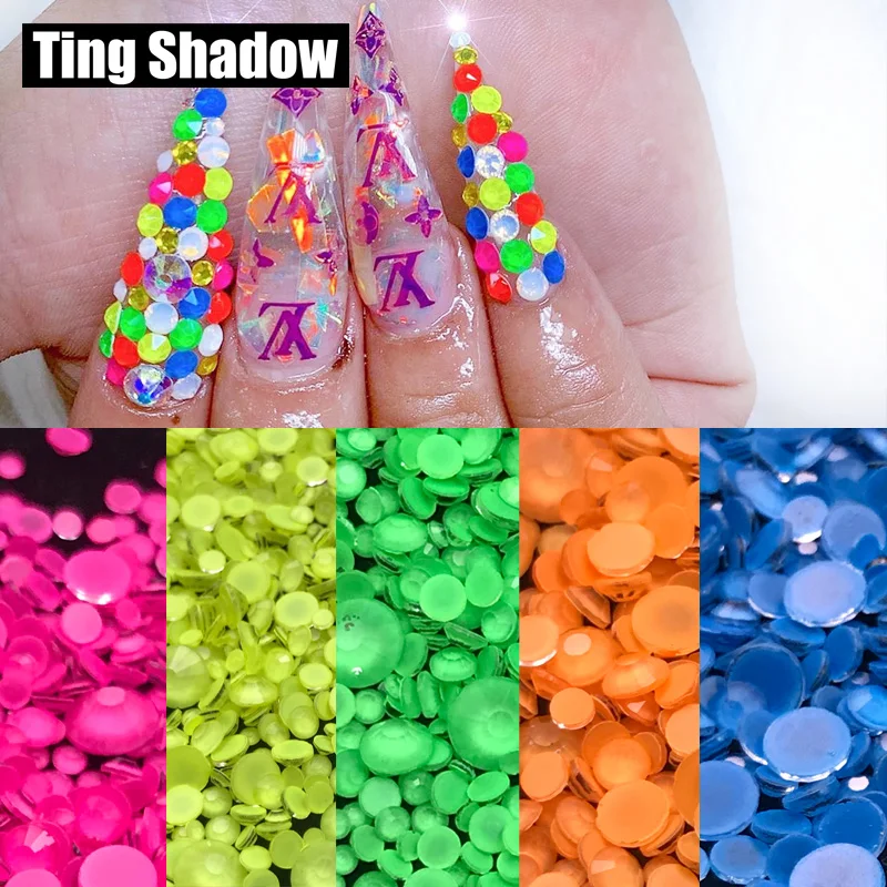 1440 шт. Люминесцентные Неоновые украшения для ногтей одежда со стразами 3D дизайн