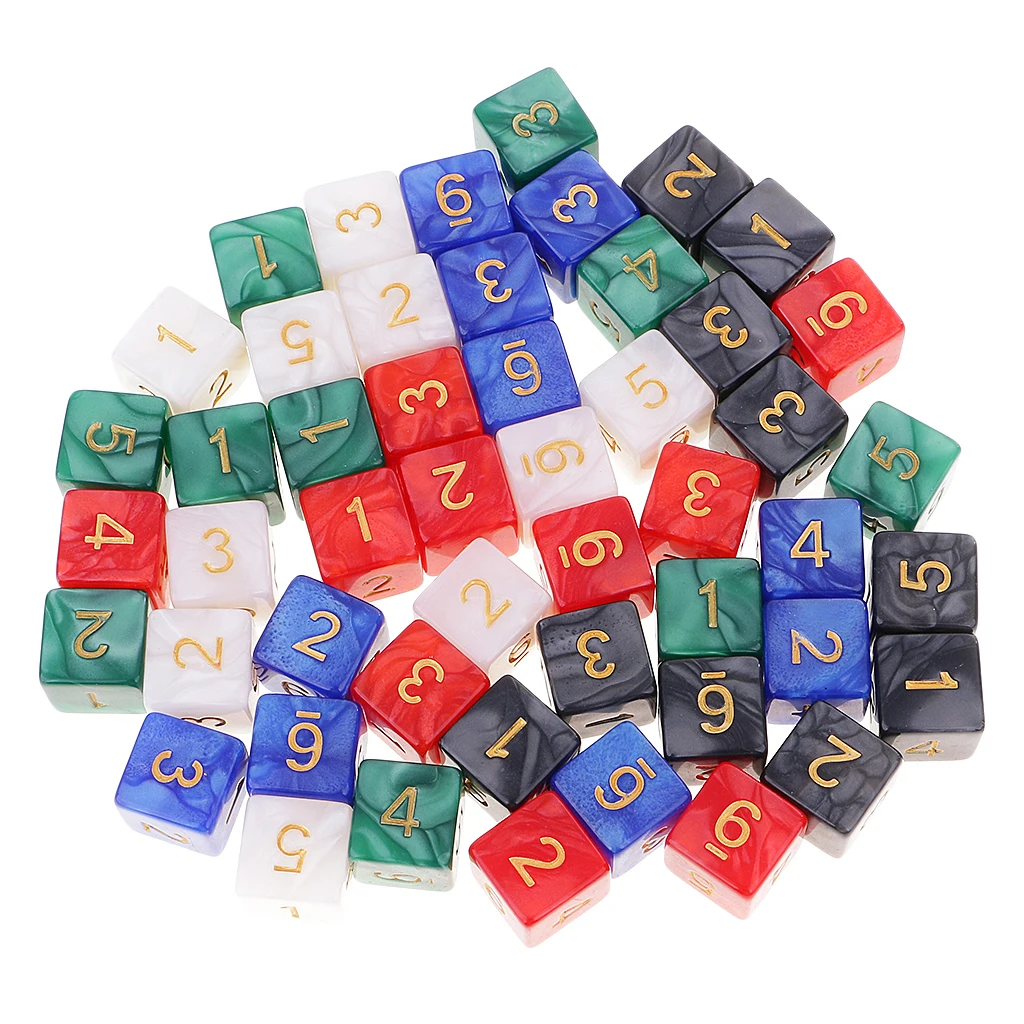 50 шт Мини D6 игральные кости 16 мм Шестигранная Die & Dice сумка для RPG DND подземелья и