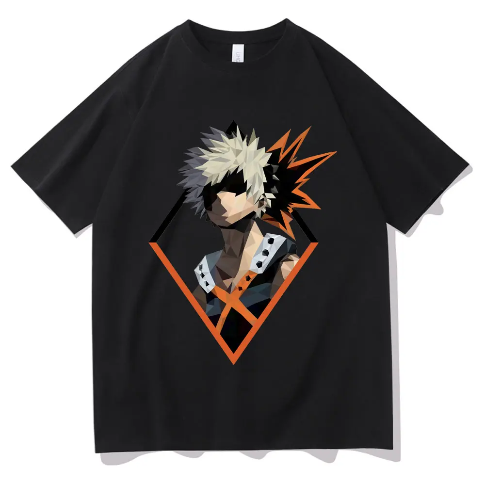 

Japanese Manga My Hero Academia Short Sleeve Tee Harajuku Bakugou Katsuki Tops Oversized Men Hip Hop Tshirt Summer Streetwear