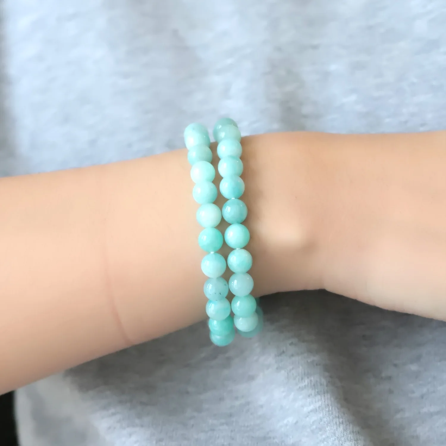 

8mm Brazil Natural Tianhe Stone Ball Amazon Stone Bead Bracelet Bracelet