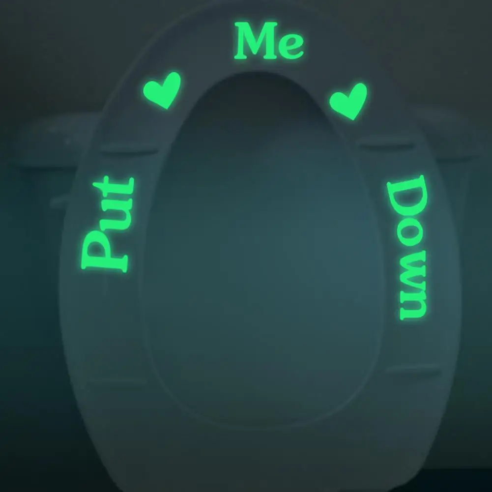 ПВХ Туалет световой Стикеры светящийся настенный письмо обои наклейки на