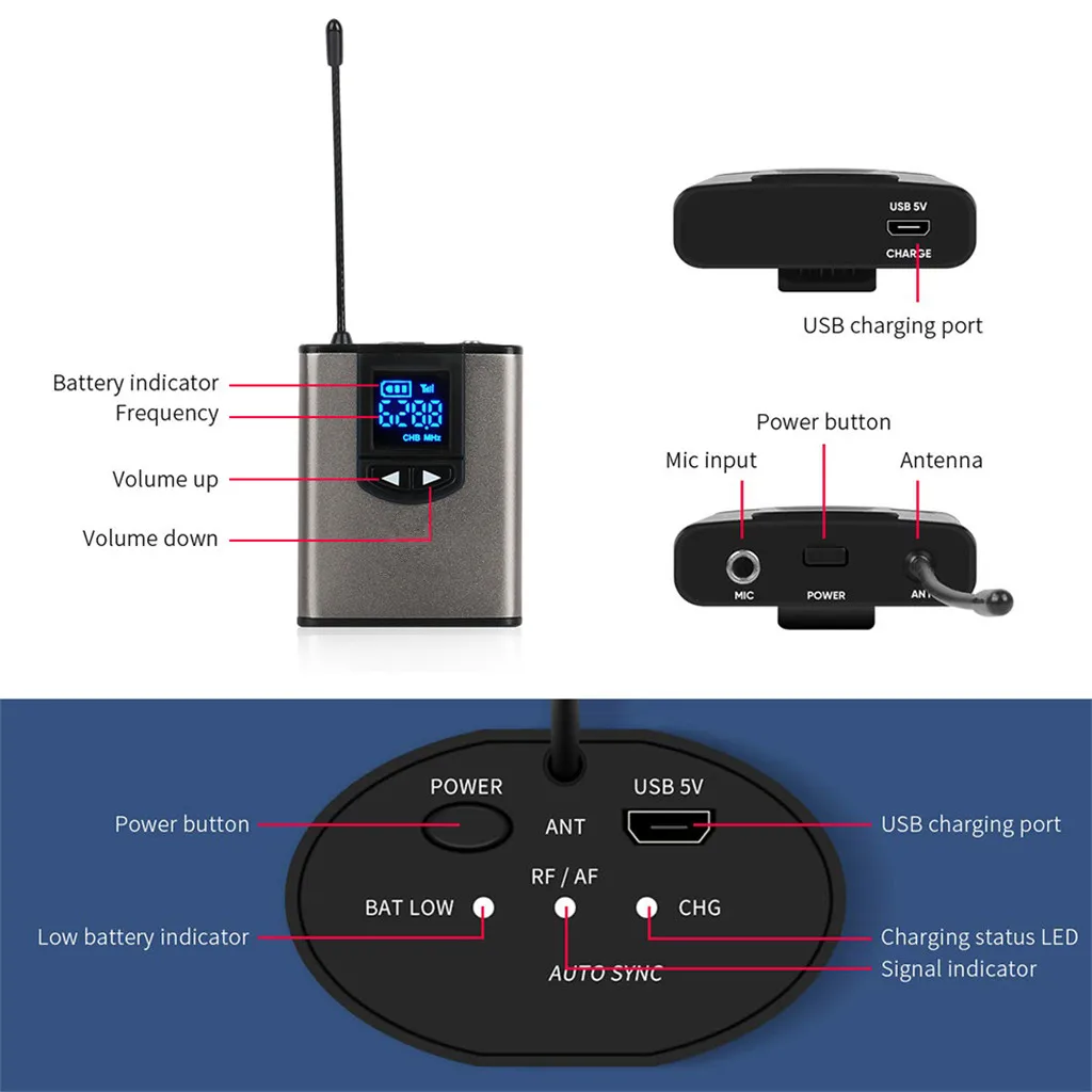 Микрофон профессиональный UHF беспроводной микрофон системы петличный нагрудный