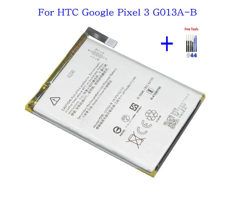 1x2915 мАч/11.20Wh G013A B запасная часть телефона Батарея для HTC Google Pixel 3 батарейки + наборы