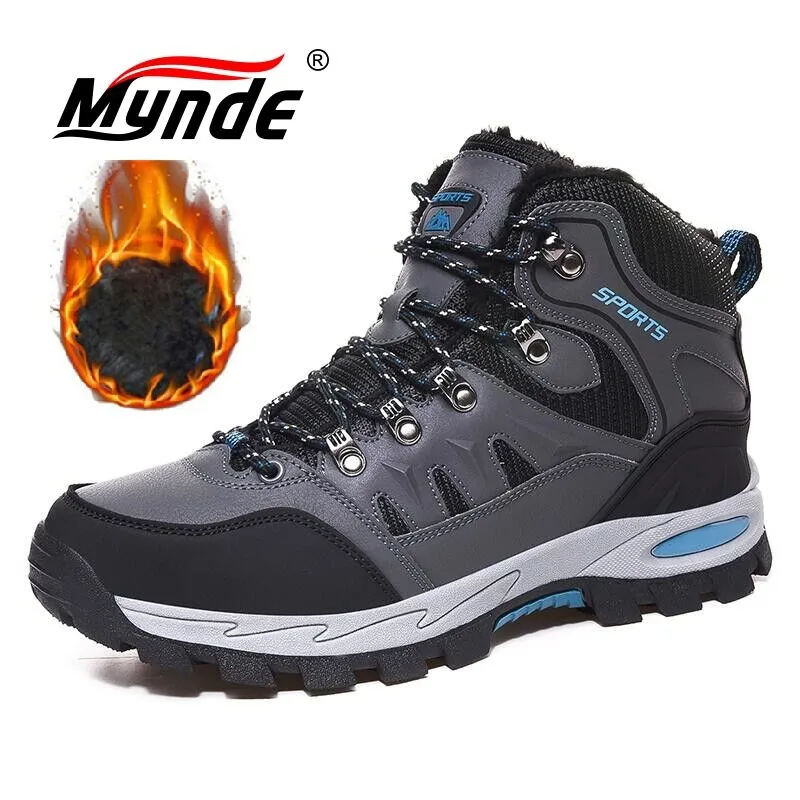 Ботинки мужские зимние плисовые брендовые Водонепроницаемые кожаные теплые