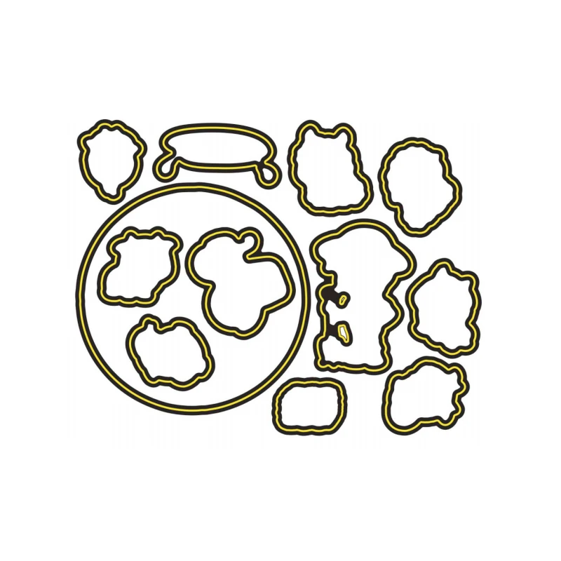 Все круглые забавные прозрачные штампы для фермы и координационные мальчиков