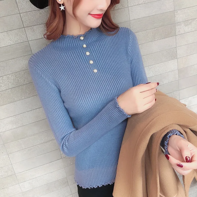

Western style half a turtleneck pullovers ladies knitting render unlined upper garment of cultivate one's morality